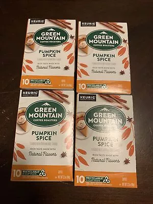 Lot Of 4 - Green Mountain Pumpkin Spice Coffee K-Cups 10 Count BB 5/2025 • $29.99