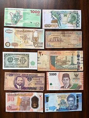 Mixed Assortment Of 10 Different Banknotes World Foreign Currency Paper Money • $10.95