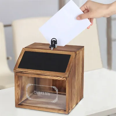 Heavy Duty Donation Ballot Box Clear Viewing Window Suggestion Voting Box W Lock • $23.91