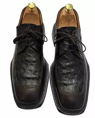 Vtg City Slicker Mens 13US Genuine Crocodile Leather Oxford Dress Shoes Spain • $100