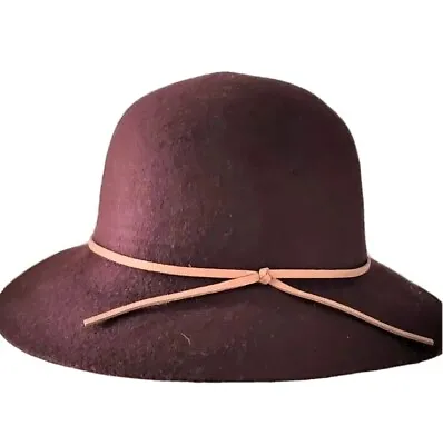 Vintage Plum Color 100% Wool Hat Winter Fashion • $28