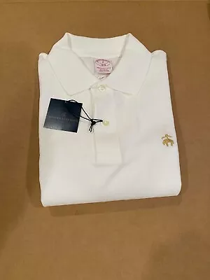 NWT BrooksBrothers 1818 Men (MultiSizes) Performance Polo ORIGINAL Fit Off-White • $39.75