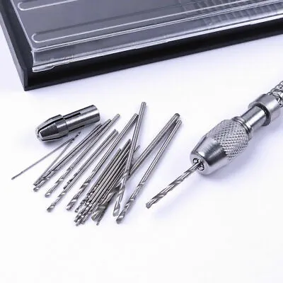 40pcs Mini Precision Pin Vise Micro Hand Drill Twist Bit Rotary Tools Set Kit US • $13.98