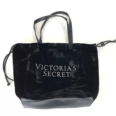 Victoria's Secret ~ Womens Black Velour Tote Bag  ~ 12x13  • $25