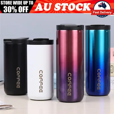 $18.99 • Buy 400/500ml Travel Coffee Mug Stainless Steel Thermos Tumbler Cup Vacuum Flask AU