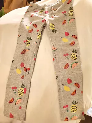 Gymboree Toddler Girl's Leggings Gray With Fruit Print Size 4T • $5