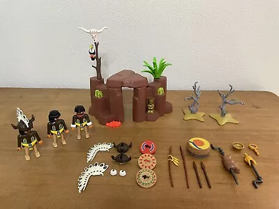 Playmobil Aztec Cave Jungle Adventure And  Native American Figures • £15