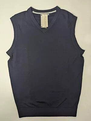NEW-Size M Mens Daniel Cremieux Signature Sweater Vest V-Neck Wool Navy MSRP$95 • $25.20