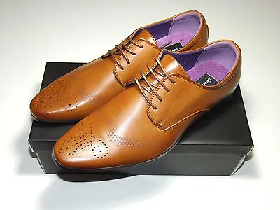 Mens TAN Shoes Brown ITALIAN Style SMART FORMAL WEDDING Office Party  Size 7-12 • £23.99