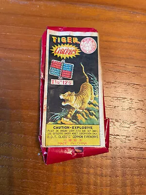 Vintage TIGER CRACKERS HORSE BRAND Firecracker Label & Packaging 1970s 3  X 1.5  • $7.25