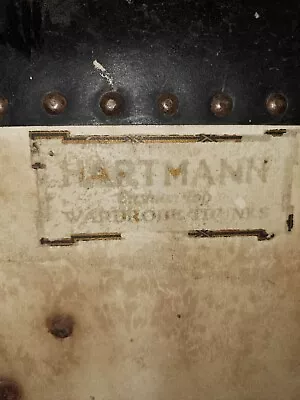 Antique Hartmann Gibraltarized Steamer Trunk Wardrobe Clothing Union Made Ohio • $100