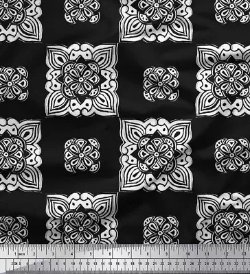 Soimoi Cotton Poplin Fabric Floral Block Print Sewing Fabric Metre-sd9 • $11.57