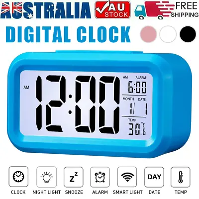 $11.60 • Buy Digital Bedside LED Snooze Alarm Clock Time Temperature Day/Night Desktop Clock