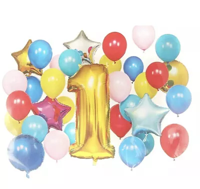 32 Pcs Baby Kids 1 Year Old First Birthday Party Balloons Pack Decoration • $19.88