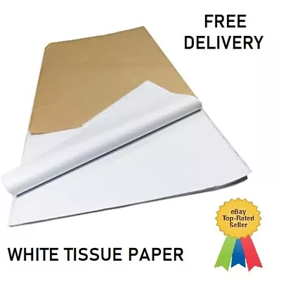 100 Sheets White Tissue Paper 20 X 30 Inch Crafts Packaging Acid Free 50 X 75cm • £7.95