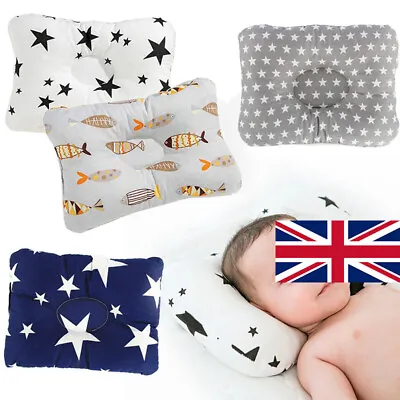 Newborn Baby Cot Pillow Prevent Flat Head Anti Roll Cushion Sleeping Support UK • £5.39