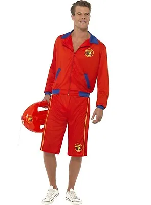 £45.99 • Buy Men's Licensed Baywatch Lifeguard Fancy Dress Costume W/ Long Shorts By Smiffys
