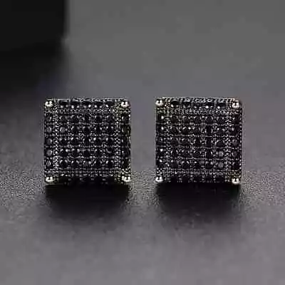 14K Gold-Plated Exquisite Micro Pave Cubic Zirconia Men & Women Stud Earrings • $13.95