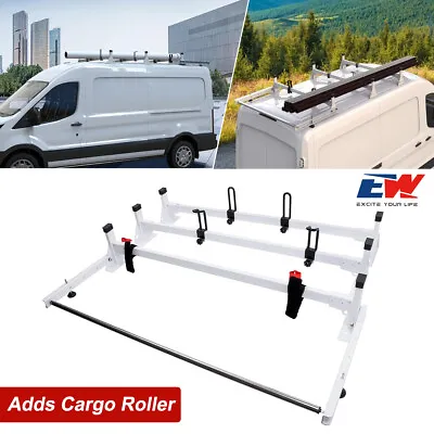 54  3 Bar Ladder Roof Racks W/ Cargo Roller For 2015-ON Ford Transit Steel White • $279.99
