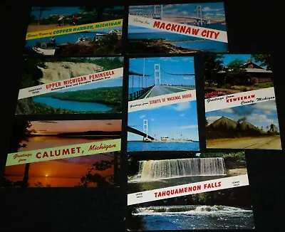 $14 • Buy Calumet, Copper Harbor Area, U.P. Michigan 1960's Vintage Mid Century Postcards