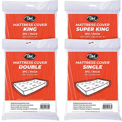 Polythene Plastic Mattress Cover | Heavy Duty DIY Removal Bag For Storage Moving • £5.55