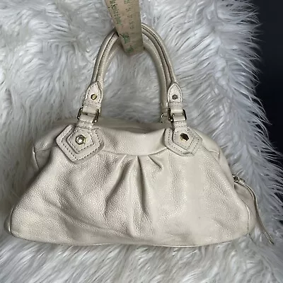 Marc By Marc Jacobs Classic Q Baby Groove Cream Leather Satchel Bag Purse Flawed • $75