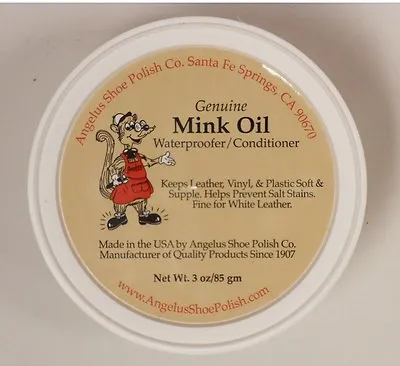 Angelus Mink Oil Paste Leather Waterproof & Conditioner 3oz. Boots Shoes Jackets • $9.34