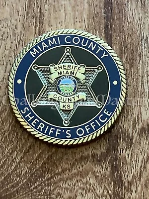 E77 Miami County Kansas Sheriff Sheriff's Office Police Challenge Coin • $14.99