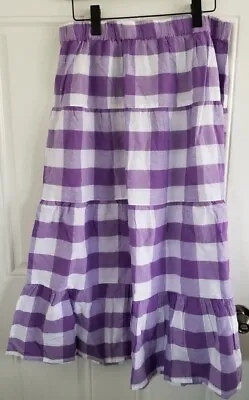 New York & Company Purple Checkered Skirt Check - LARGE  • $19.95