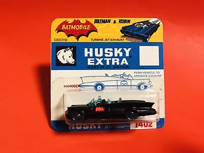 Vintage 1967 Husky 1:64 UK Batmobile With Batman & Robin W/ Repro Card Nice🔥🔥 • $120