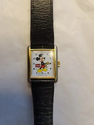 VTG Bradley Rectangle Disney Bicentennial 1976 Mickey Mouse Swiss Wind-up Watch • $75