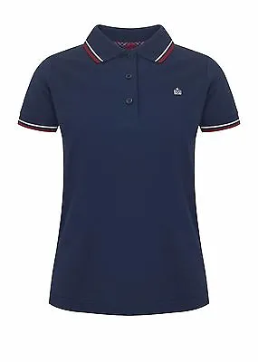 Ladies Merc London Classic Retro Mod Slim Fit Cotton Polo Shirt Rita - Navy Blue • $53.50