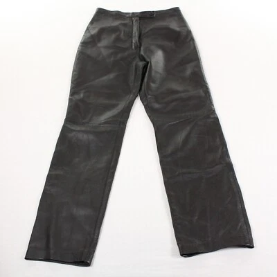 £39.99 • Buy Lakeland Womens Leather Trousers 10 Black Zip Button 