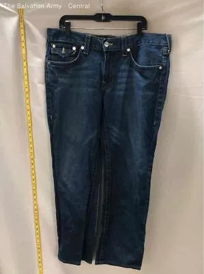 True Religion Mens Blue Medium Wash Coin Pocket Denim Straight Jeans Size 38 • $9.99