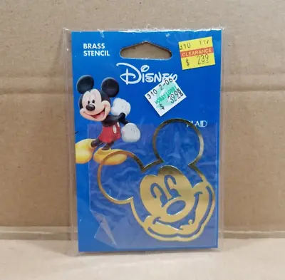 Plaid Disney Mickey Mouse Face 3  Brass Stencil #46627 Crafts 2003 NEW & SEALED • $5.99