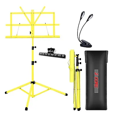 5Core Pro Sheet Music Stand Folding W/Carrying Bag Music Clip & Reading  Light🟡 • $16.99