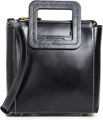 $250 • Buy Staud Women Shirley Adjustable Crossbody Top Handle Mini Leather Bag Black OS