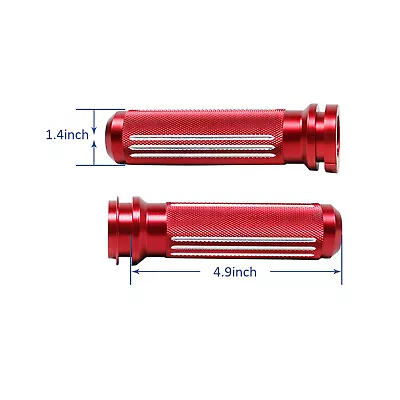 1.0  Red Left Right Hand Grips For Harley Softail FL Dyna FXD Touring With TBW • $55.95