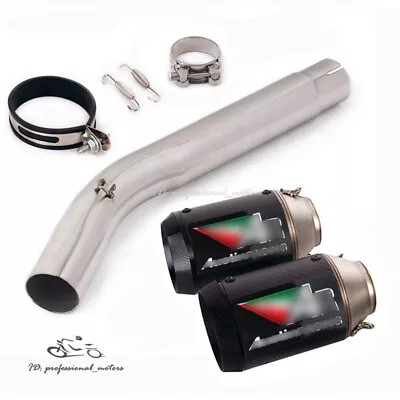 For Suzuki GSXR1000 2006 2005 Carbon Muffler Exhaust Mid Pipe Slip On System • $149.37