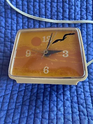 Vintage 1970's McGraw-Edison Alarm Clock Seagull Sunset Beech Orange 49-138 USA • $25