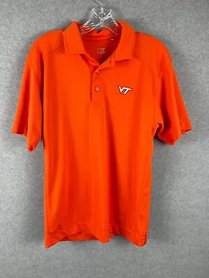 Cutter & Buck Virgina Tech Polo Shirt Men's Size S Orange NCAA Football Hokies • $19.99