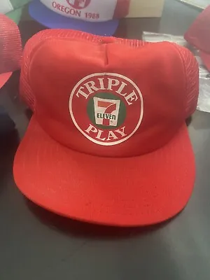 1980s Triple Play  7 Eleven No Brand Hat Snapback Cap 7 11 Usa Slot Gambling • $24.99