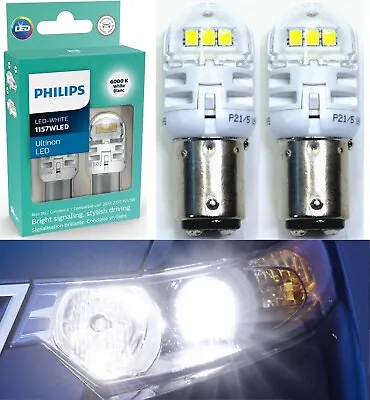 Philips Ultinon LED Light 1157 White 6000K Two Bulbs DRL Daytime Light Replace • $25.65