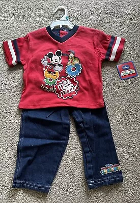 Boys Disney Mickey Mouse Clubhouse T Shirt And Jeans Set Size 24 Months • $9.96