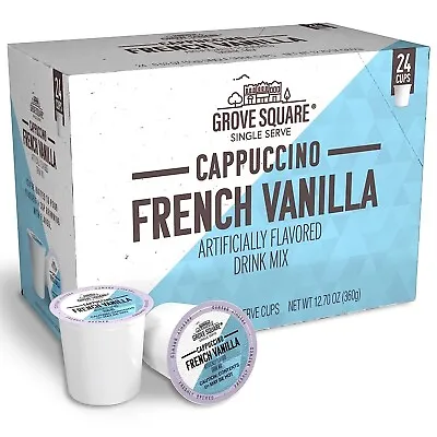 Grove Square Cappuccino Pods French Vanilla Single Serve  24 Count • $19.50