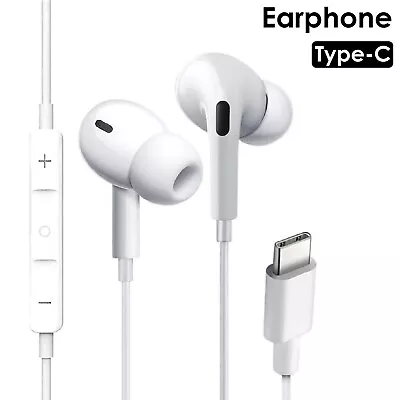 Type C USB Earphones Headphones Mic Headset Wired 1.2M For Android Phone Samsung • $22.49