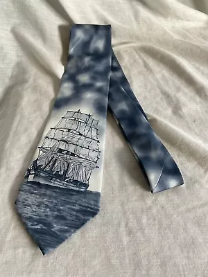 Mystic Seaport Connecticut Rosenfeld Collection Silk Ship Sea Nautical Tie • $16.20