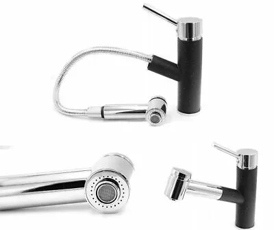 £48.99 • Buy Pull Out Black Granite Kitchen Sink Mixer Tap Pull Out Spout Spray Tap