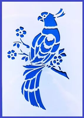 A5 Flexible Stencil *BIRD ON BRANCH* Painting Ink Card Making Crafts 15cm X 21cm • $5.75