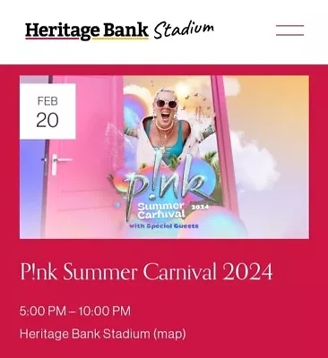 Pink Ticket Heritage Bank Stadium  • $120